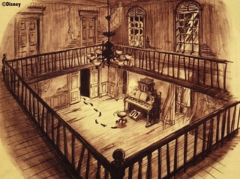 haunted house drawing inside