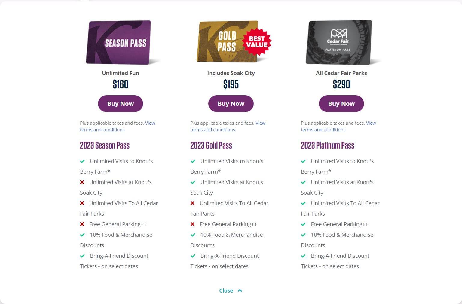 Knott’s Berry Farm Legacy Haunt Store & Museum, Season Pass Changes